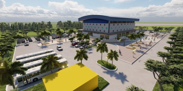 Pengerjaan Taman Parkiran GOR Buton Rampung