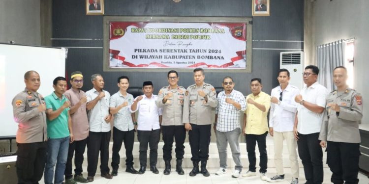 Ciptakan Pilkada Damai, Polres Bombana Gelar Rakor Bersama Parpol