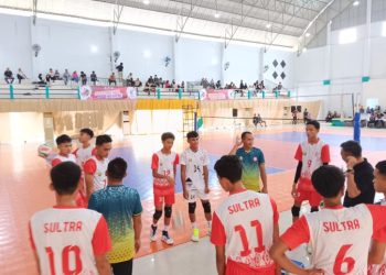 Tim Vollyball Sultra Kalah dari Kaltim, Pelatih : Kita Masih Optimis Menang Melawan Jatim