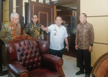 Pj Gubernur dan Sekda Sultra Terima Kunjungan Gubernur Terpilih Andi Sumangerukka