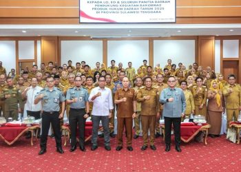 Gubernur Andi Sumangerukka Matangkan Persiapan Pelaksanaan Rakornas Produk Hukum Daerah 2025 di Sultra