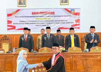 Hadiri Pelantikan Pimpinan DPRD, Bupati Irham Kalenggo Ajak Perkuat Kemitraan Strategis